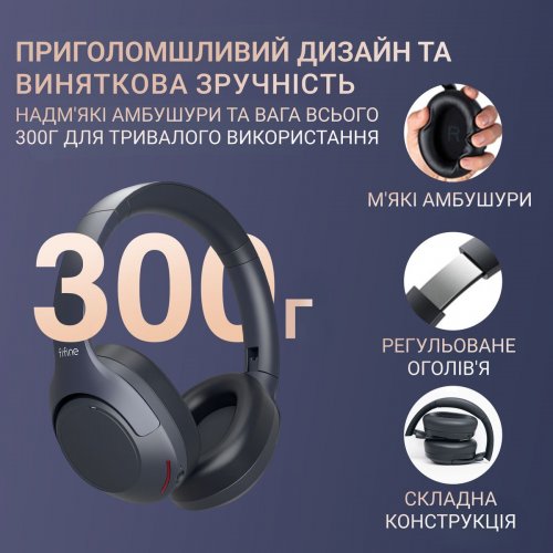 Навушники Fifine X3 Wireless Black купити в Україні: Київ, Львів, Хмельницький, Тернопіль, Івано-Франківськ | Низька ціна, відгуки, характеристики від TELEMART фото