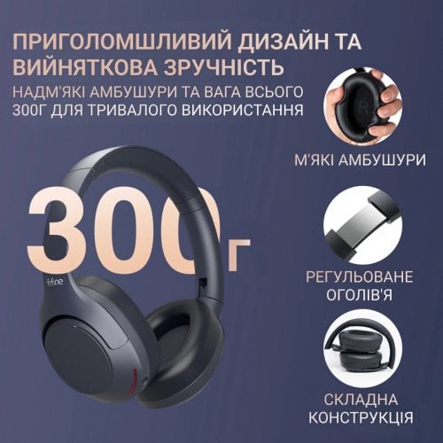 Купити Навушники Fifine X3 Wireless Black - ціна в Києві, Львові, Вінниці, Хмельницькому, Франківську, Україні | інтернет-магазин TELEMART.UA фото