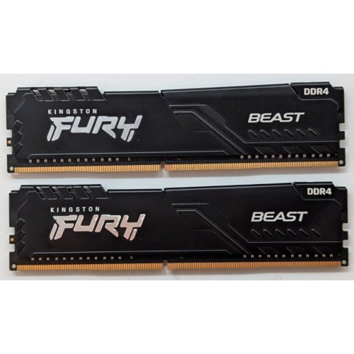 Озп Kingston DDR4 16GB (2x8GB) 3200Mhz FURY Beast Black (KF432C16BBK2/16) (Відновлено продавцем, 710671) купити з перевіркою сумісності: огляд, характеристики, ціна у Києві, Львові, Вінниці, Хмельницькому, Івано-Франківську, Україні | інтернет-магазин TELEMART.UA фото