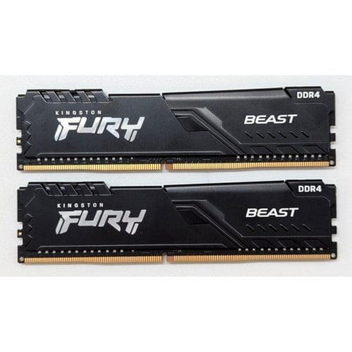 Озп Kingston DDR4 16GB (2x8GB) 3200Mhz FURY Beast Black (KF432C16BBK2/16) (Відновлено продавцем, 710673) купити з перевіркою сумісності: огляд, характеристики, ціна у Києві, Львові, Вінниці, Хмельницькому, Івано-Франківську, Україні | інтернет-магазин TELEMART.UA фото