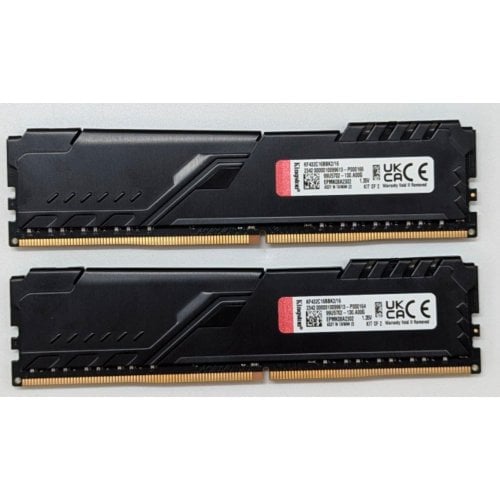 Озп Kingston DDR4 16GB (2x8GB) 3200Mhz FURY Beast Black (KF432C16BBK2/16) (Відновлено продавцем, 710673) купити з перевіркою сумісності: огляд, характеристики, ціна у Києві, Львові, Вінниці, Хмельницькому, Івано-Франківську, Україні | інтернет-магазин TELEMART.UA фото