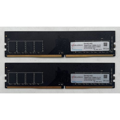 Купить Озу Exceleram DDR4 16GB (2x8GB) 2133Mhz Black (E41621AD) (Восстановлено продавцом, 710915) с проверкой совместимости: обзор, характеристики, цена в Киеве, Днепре, Одессе, Харькове, Украине | интернет-магазин TELEMART.UA фото