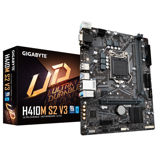 Материнська плата Gigabyte H410M S2 (s1200, Intel H410) (Відновлено продавцем, 711173) купити з перевіркою сумісності: огляд, характеристики, ціна у Києві, Львові, Вінниці, Хмельницькому, Івано-Франківську, Україні | інтернет-магазин TELEMART.UA фото