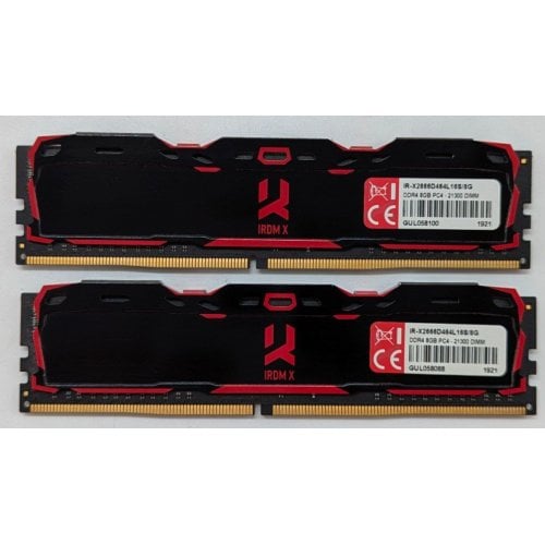 Купить Озу GoodRAM DDR4 16GB (2x8GB) 2666Mhz IRDM X Black (IR-X2666D464L16S/16GDC) (Восстановлено продавцом, 711200) с проверкой совместимости: обзор, характеристики, цена в Киеве, Днепре, Одессе, Харькове, Украине | интернет-магазин TELEMART.UA фото