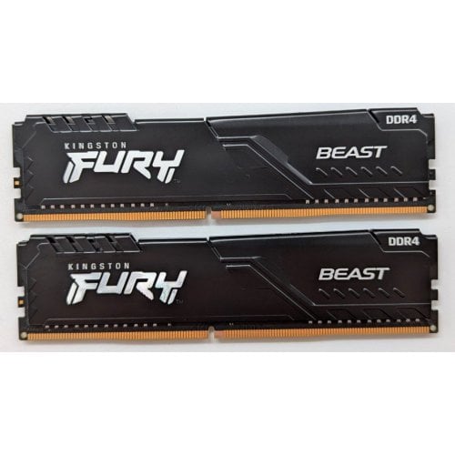 Купить Озу Kingston DDR4 16GB (2x8GB) 3200Mhz FURY Beast Black (KF432C16BBK2/16) (Восстановлено продавцом, 711358) с проверкой совместимости: обзор, характеристики, цена в Киеве, Днепре, Одессе, Харькове, Украине | интернет-магазин TELEMART.UA фото