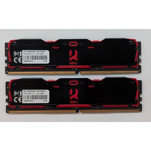 Купить Озу GoodRAM DDR4 16GB (2x8GB) 2666Mhz IRDM X Black (IR-X2666D464L16S/16GDC) (Восстановлено продавцом, 711631) с проверкой совместимости: обзор, характеристики, цена в Киеве, Днепре, Одессе, Харькове, Украине | интернет-магазин TELEMART.UA фото