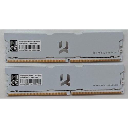 Купить Озу GoodRAM DDR4 16GB (2x8GB) 3600Mhz IRDM Pro (IRP-W3600D4V64L17S/16GDC) (Восстановлено продавцом, 711632) с проверкой совместимости: обзор, характеристики, цена в Киеве, Днепре, Одессе, Харькове, Украине | интернет-магазин TELEMART.UA фото