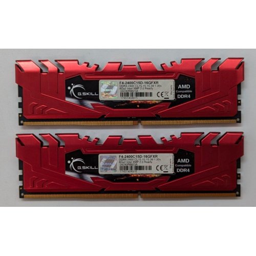 Купить Озу G.Skill DDR4 16GB (2x8GB) 2400Mhz Flare X Red for AMD (F4-2400C15D-16GFXR) (Восстановлено продавцом, 711656) с проверкой совместимости: обзор, характеристики, цена в Киеве, Днепре, Одессе, Харькове, Украине | интернет-магазин TELEMART.UA фото