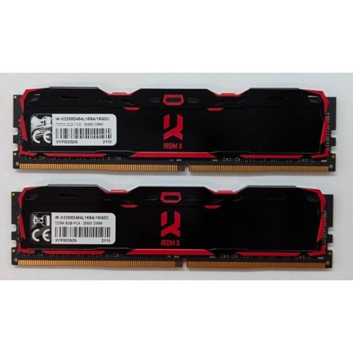 Купить Озу GoodRAM DDR4 16GB (2x8GB) 3200Mhz Iridium X Black (IR-X3200D464L16SA/16GDC) (Восстановлено продавцом, 711661) с проверкой совместимости: обзор, характеристики, цена в Киеве, Днепре, Одессе, Харькове, Украине | интернет-магазин TELEMART.UA фото