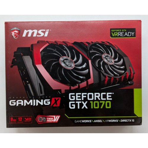 Відеокарта MSI GeForce GTX 1070 Gaming X 8192MB (GTX 1070 GAMING X 8G) (Відновлено продавцем, 711814) купити з перевіркою сумісності: огляд, характеристики, ціна у Києві, Львові, Вінниці, Хмельницькому, Івано-Франківську, Україні | інтернет-магазин TELEMART.UA фото