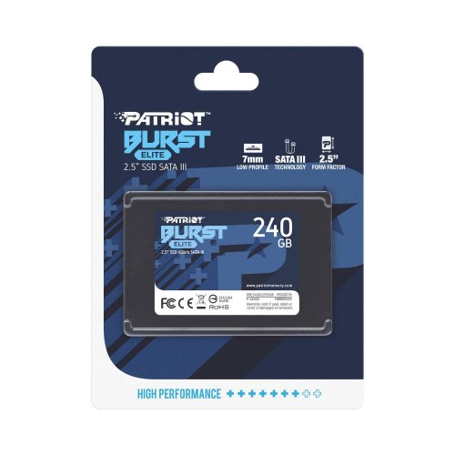 Купить Уценка ssd-диск Patriot Burst Elite 3D NAND TLC 240GB 2.5" (PBE240GS25SSDR) (Повреждена упаковка, 711821) с проверкой совместимости: обзор, характеристики, цена в Киеве, Днепре, Одессе, Харькове, Украине | интернет-магазин TELEMART.UA фото