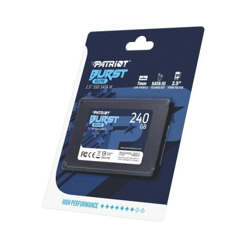 Купить Уценка ssd-диск Patriot Burst Elite 3D NAND TLC 240GB 2.5" (PBE240GS25SSDR) (Повреждена упаковка, 711821) с проверкой совместимости: обзор, характеристики, цена в Киеве, Днепре, Одессе, Харькове, Украине | интернет-магазин TELEMART.UA фото