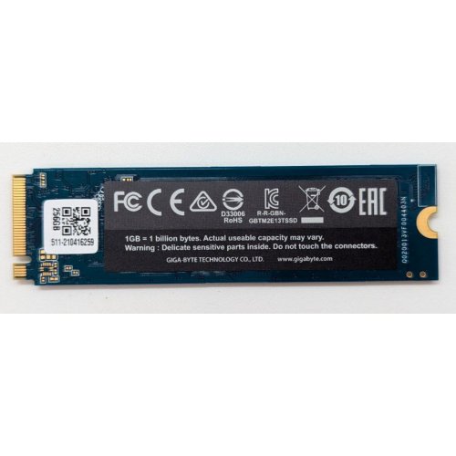 Купить Ssd-диск Gigabyte 256GB M.2 (2280 PCI-E) NVMe 1.3 (GP-GSM2NE3256GNTD) (Восстановлено продавцом, 712274) с проверкой совместимости: обзор, характеристики, цена в Киеве, Днепре, Одессе, Харькове, Украине | интернет-магазин TELEMART.UA фото