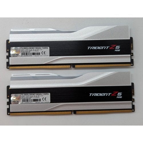 Купить Озу G.Skill DDR5 32GB (2x16GB) 5600 Mhz Trident Z5 RGB Silver (F5-5600J3636C16GX2-TZ5RS) (Восстановлено продавцом, 712416) с проверкой совместимости: обзор, характеристики, цена в Киеве, Днепре, Одессе, Харькове, Украине | интернет-магазин TELEMART.UA фото