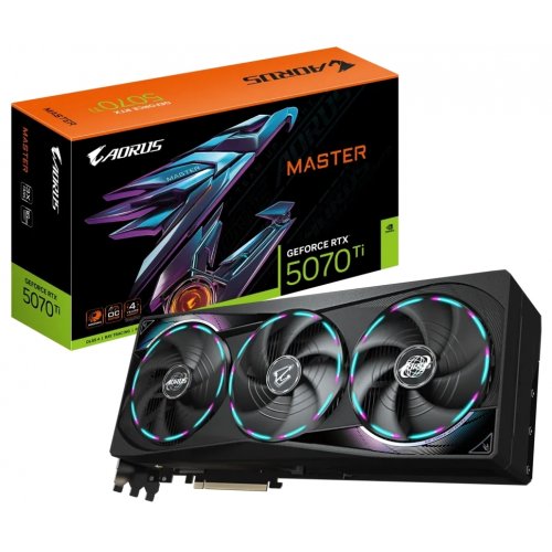 Фото Відеокарта Gigabyte GeForce RTX 5070 Ti AORUS MASTER 16384MB (GV-N507TAORUS M-16GD)