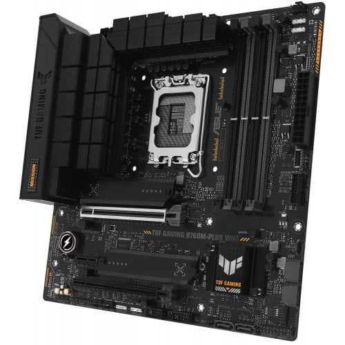 Уцінка материнська плата Asus TUF GAMING B760M-PLUS WIFI (s1700, Intel B760) (Сліди використання, 712972) купити з перевіркою сумісності: огляд, характеристики, ціна у Києві, Львові, Вінниці, Хмельницькому, Івано-Франківську, Україні | інтернет-магазин TELEMART.UA фото