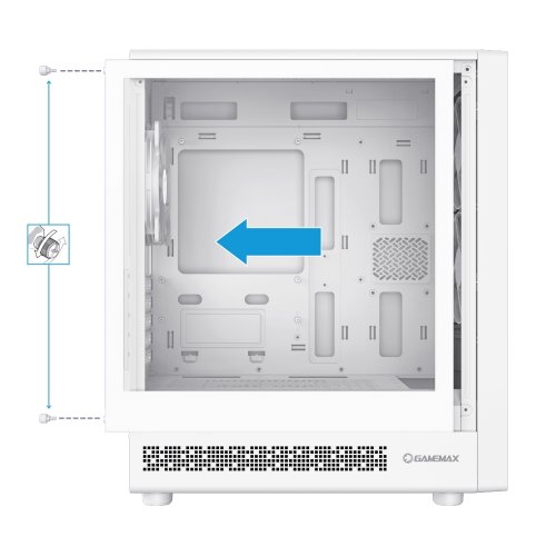 Корпус GAMEMAX Focus M Tempered Glass без БЖ White купити з перевіркою сумісності: огляд, характеристики, ціна у Києві, Львові, Вінниці, Хмельницькому, Івано-Франківську, Україні | інтернет-магазин TELEMART.UA фото