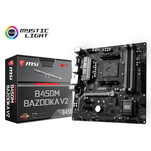 Купить Материнская плата MSI B450M BAZOOKA V2 (sAM4, AMD B450) (Восстановлено продавцом, 713252) с проверкой совместимости: обзор, характеристики, цена в Киеве, Днепре, Одессе, Харькове, Украине | интернет-магазин TELEMART.UA фото