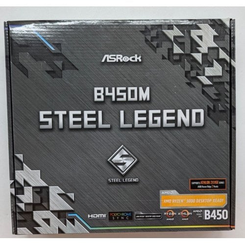 Купить Материнская плата AsRock B450M Steel Legend (sAM4, AMD B450) (Восстановлено продавцом, 713255) с проверкой совместимости: обзор, характеристики, цена в Киеве, Днепре, Одессе, Харькове, Украине | интернет-магазин TELEMART.UA фото