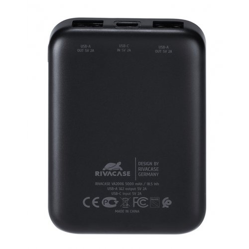 Купити Powerbank Rivacase Rivapower VA2006 5000mAh 10W Black - ціна в Києві, Львові, Вінниці, Хмельницькому, Франківську, Україні | інтернет-магазин TELEMART.UA фото