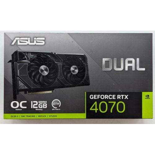 Відеокарта Asus Dual GeForce RTX 4070 OC 12288MB (DUAL-RTX4070-O12G) (Відновлено продавцем, 713300) купити з перевіркою сумісності: огляд, характеристики, ціна у Києві, Львові, Вінниці, Хмельницькому, Івано-Франківську, Україні | інтернет-магазин TELEMART.UA фото