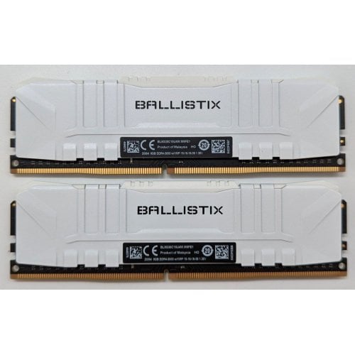 Озп Crucial DDR4 16GB (2x8GB) 3000Mhz Ballistix White (BL2K8G30C15U4W) (Відновлено продавцем, 713376) купити з перевіркою сумісності: огляд, характеристики, ціна у Києві, Львові, Вінниці, Хмельницькому, Івано-Франківську, Україні | інтернет-магазин TELEMART.UA фото