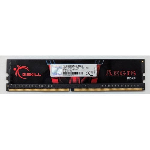 Озп G.Skill DDR4 4GB 2400Mhz Aegis (F4-2400C17S-4GIS) (Відновлено продавцем, 713387) купити з перевіркою сумісності: огляд, характеристики, ціна у Києві, Львові, Вінниці, Хмельницькому, Івано-Франківську, Україні | інтернет-магазин TELEMART.UA фото