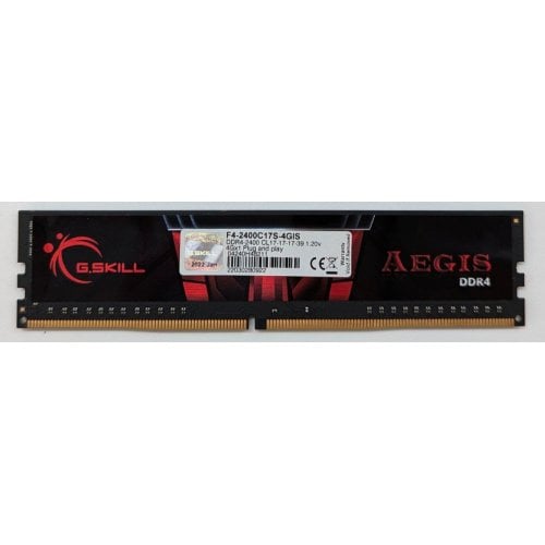 Озп G.Skill DDR4 4GB 2400Mhz Aegis (F4-2400C17S-4GIS) (Відновлено продавцем, 713389) купити з перевіркою сумісності: огляд, характеристики, ціна у Києві, Львові, Вінниці, Хмельницькому, Івано-Франківську, Україні | інтернет-магазин TELEMART.UA фото