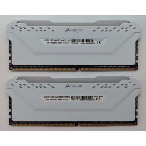 Купить Озу Corsair DDR4 16GB (2x8GB) 3000Mhz Vengeance RGB Pro (CMW16GX4M2C3000C15W) White (Восстановлено продавцом, 713664) с проверкой совместимости: обзор, характеристики, цена в Киеве, Днепре, Одессе, Харькове, Украине | интернет-магазин TELEMART.UA фото