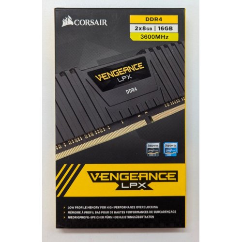 Озп Corsair DDR4 16GB (2x8GB) 3600Mhz Vengeance LPX (CMK16GX4M2D3600C18) (Відновлено продавцем, 713670) купити з перевіркою сумісності: огляд, характеристики, ціна у Києві, Львові, Вінниці, Хмельницькому, Івано-Франківську, Україні | інтернет-магазин TELEMART.UA фото