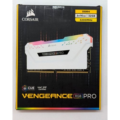 Озп Corsair DDR4 32GB (2x16GB) 3200Mhz Vengeance RGB Pro White (CMW32GX4M2E3200C16W) (Відновлено продавцем, 713675) купити з перевіркою сумісності: огляд, характеристики, ціна у Києві, Львові, Вінниці, Хмельницькому, Івано-Франківську, Україні | інтернет-магазин TELEMART.UA фото