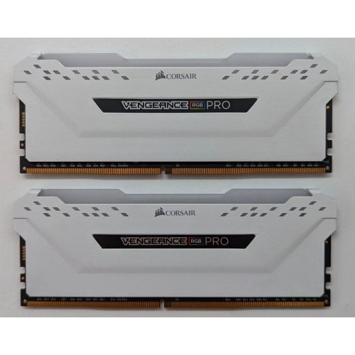 Озп Corsair DDR4 32GB (2x16GB) 3200Mhz Vengeance RGB Pro White (CMW32GX4M2E3200C16W) (Відновлено продавцем, 713675) купити з перевіркою сумісності: огляд, характеристики, ціна у Києві, Львові, Вінниці, Хмельницькому, Івано-Франківську, Україні | інтернет-магазин TELEMART.UA фото