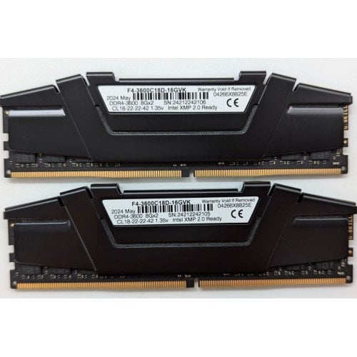 Купить Озу G.Skill DDR4 16GB (2x8GB) 3600Mhz Ripjaws V Black (F4-3600C18D-16GVK) (Восстановлено продавцом, 713678) с проверкой совместимости: обзор, характеристики, цена в Киеве, Днепре, Одессе, Харькове, Украине | интернет-магазин TELEMART.UA фото