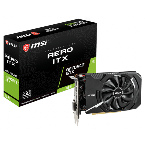 Відеокарта MSI GeForce GTX 1650 AERO ITX OC 4096MB (GTX 1650 AERO ITX 4G OCV1) (Відновлено продавцем, 713777) купити з перевіркою сумісності: огляд, характеристики, ціна у Києві, Львові, Вінниці, Хмельницькому, Івано-Франківську, Україні | інтернет-магазин TELEMART.UA фото