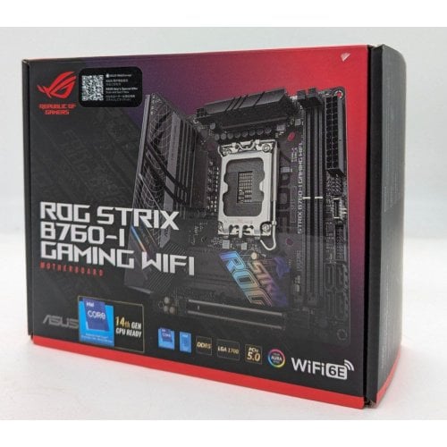 Купить Материнская плата Asus ROG STRIX B760-I GAMING WIFI (s1700, Intel B760) (Восстановлено продавцом, 713781) с проверкой совместимости: обзор, характеристики, цена в Киеве, Днепре, Одессе, Харькове, Украине | интернет-магазин TELEMART.UA фото