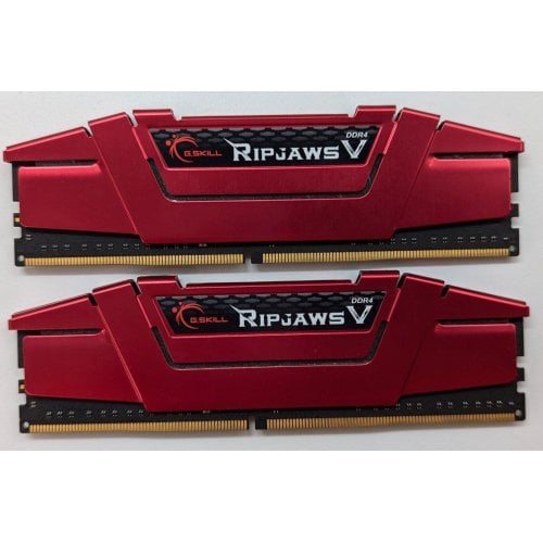 Купить Озу G.Skill DDR4 32GB (2x16GB) 3600Mhz Ripjaws V Red (F4-3600C19D-32GVRB) (Восстановлено продавцом, 713803) с проверкой совместимости: обзор, характеристики, цена в Киеве, Днепре, Одессе, Харькове, Украине | интернет-магазин TELEMART.UA фото