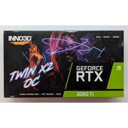 Купить Видеокарта Inno3D GeForce RTX 3060 Ti TWIN X2 OC 8192MB (N306T2-08D6X-119032DH) LHR (Восстановлено продавцом, 714523) с проверкой совместимости: обзор, характеристики, цена в Киеве, Днепре, Одессе, Харькове, Украине | интернет-магазин TELEMART.UA фото