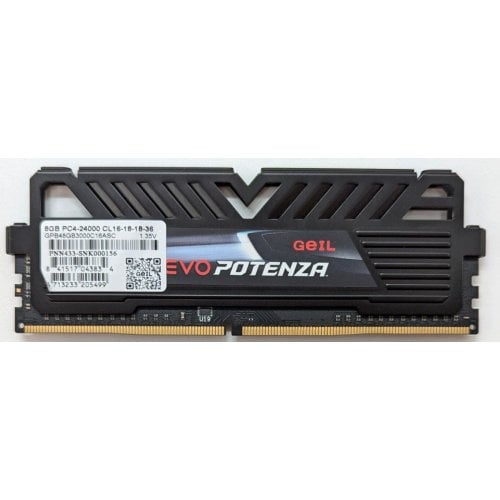 Купить Озу Geil DDR4 8GB 3000Mhz Evo Potenza Black (GPB48GB3000C16ASC) (Восстановлено продавцом, 714608) с проверкой совместимости: обзор, характеристики, цена в Киеве, Днепре, Одессе, Харькове, Украине | интернет-магазин TELEMART.UA фото