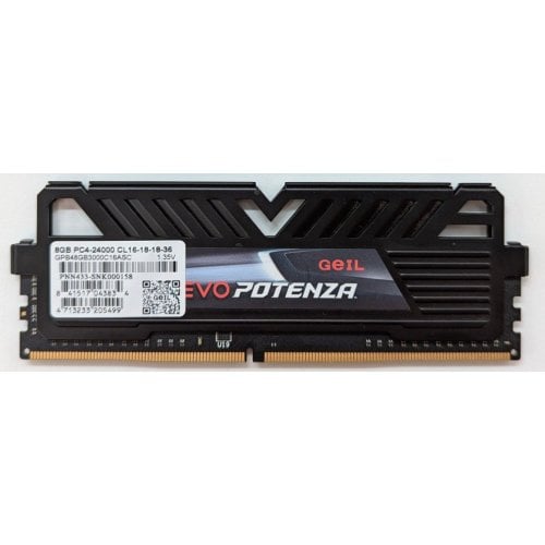 Купить Озу Geil DDR4 8GB 3000Mhz Evo Potenza Black (GPB48GB3000C16ASC) (Восстановлено продавцом, 714611) с проверкой совместимости: обзор, характеристики, цена в Киеве, Днепре, Одессе, Харькове, Украине | интернет-магазин TELEMART.UA фото