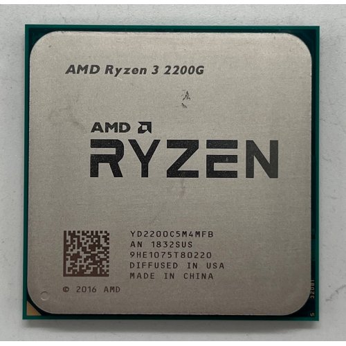 Процесор AMD Ryzen 3 2200G 3.5(3.7)GHz sAM4 Tray (YD2200C5M4MFB) (Відновлено продавцем, 714646) купити з перевіркою сумісності: огляд, характеристики, ціна у Києві, Львові, Вінниці, Хмельницькому, Івано-Франківську, Україні | інтернет-магазин TELEMART.UA фото