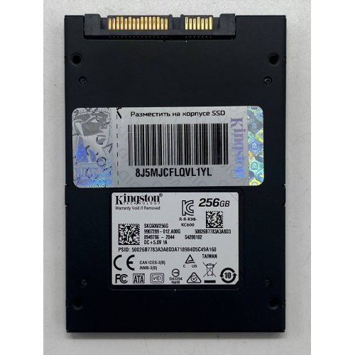 Купить Ssd-диск Kingston KC600 3D NAND TLC 256GB 2.5" (SKC600/256G) (Восстановлено продавцом, 714663) с проверкой совместимости: обзор, характеристики, цена в Киеве, Днепре, Одессе, Харькове, Украине | интернет-магазин TELEMART.UA фото