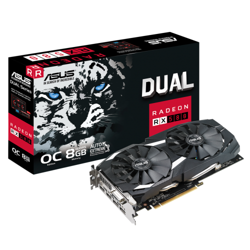 Відеокарта Asus Radeon RX 580 DUAL OC 8192MB (DUAL-RX580-O8G) (Відновлено продавцем, 714908) купити з перевіркою сумісності: огляд, характеристики, ціна у Києві, Львові, Вінниці, Хмельницькому, Івано-Франківську, Україні | інтернет-магазин TELEMART.UA фото