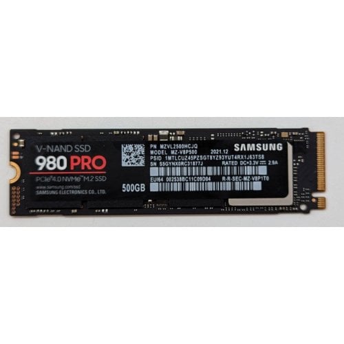 Купить Ssd-диск Samsung 980 PRO V-NAND MLC 500GB M.2 (2280 PCI-E) NVMe 1.3c (MZ-V8P500BW) (Восстановлено продавцом, 715070) с проверкой совместимости: обзор, характеристики, цена в Киеве, Днепре, Одессе, Харькове, Украине | интернет-магазин TELEMART.UA фото