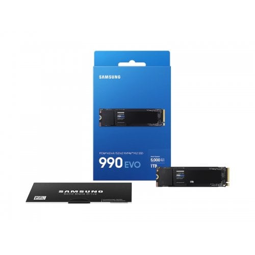 Купить SSD-диск Samsung 990 EVO V-NAND TLC 1TB M.2 (2280 PCI-E) NVMe 2.0 (MZ-V9E1T0B/AM) с проверкой совместимости: обзор, характеристики, цена в Киеве, Днепре, Одессе, Харькове, Украине | интернет-магазин TELEMART.UA фото