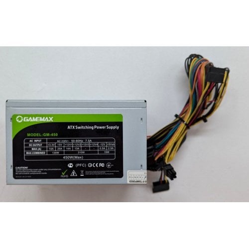 Купить Блок питания GAMEMAX GM-450 450W (GM-450) OEM (Восстановлено продавцом, 715732) с проверкой совместимости: обзор, характеристики, цена в Киеве, Днепре, Одессе, Харькове, Украине | интернет-магазин TELEMART.UA фото