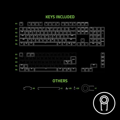 Купить Набор кейкапов для клавиатуры Razer Phantom Keycap 128pcs (RC21-01740100-R3M1) Black - цена в Харькове, Киеве, Днепре, Одессе
в интернет-магазине Telemart фото