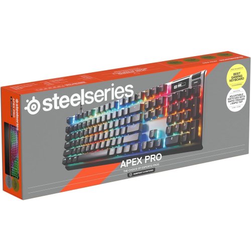 Купити Клавіатура SteelSeries Apex Pro Gen 3 RGB OmniPoint 3.0 Adjustable HyperMagnetic Switches (64660) Black - ціна в Києві, Львові, Вінниці, Хмельницькому, Франківську, Україні | інтернет-магазин TELEMART.UA фото