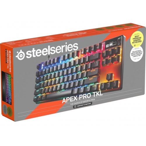 Купити Клавіатура SteelSeries Apex Pro TKL Gen 3 RGB OmniPoint 3.0 Adjustable HyperMagnetic Switches (64740) Black - ціна в Києві, Львові, Вінниці, Хмельницькому, Франківську, Україні | інтернет-магазин TELEMART.UA фото