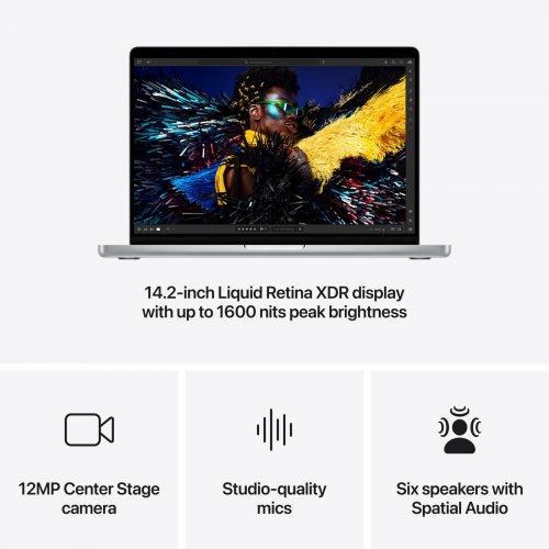 Купити Ноутбук Apple MacBook Pro 14" M4 Pro 24/1TB 2024 (MX2F3UA/A) Silver - ціна в Києві, Львові, Вінниці, Хмельницькому, Франківську, Україні | інтернет-магазин TELEMART.UA фото