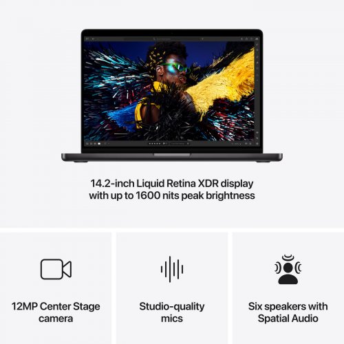 Купить Ноутбук Apple MacBook Pro 14" M4 Max 36/1TB 2024 (MX2K3UA/A) Space Black - цена в Харькове, Киеве, Днепре, Одессе
в интернет-магазине Telemart фото